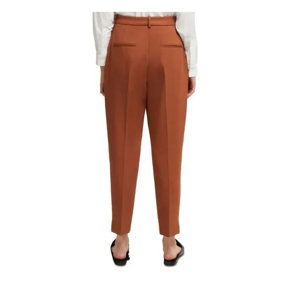FRENCH CONNECTION Womens Brown High-rise Wear To Work Straight leg Pants 6 - Picture 2 of 4